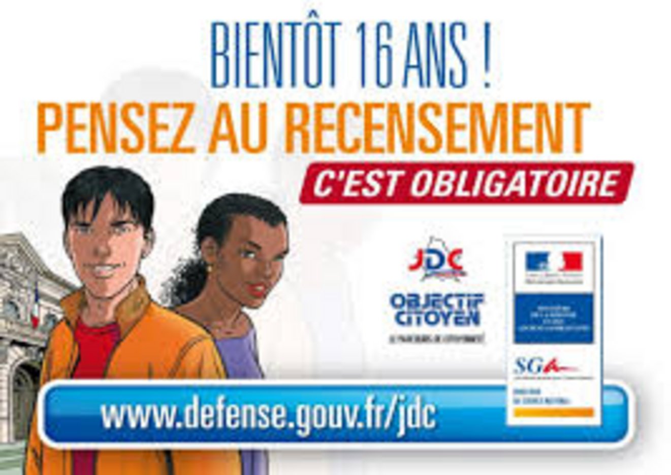 Affiche de recensement à 16 ans